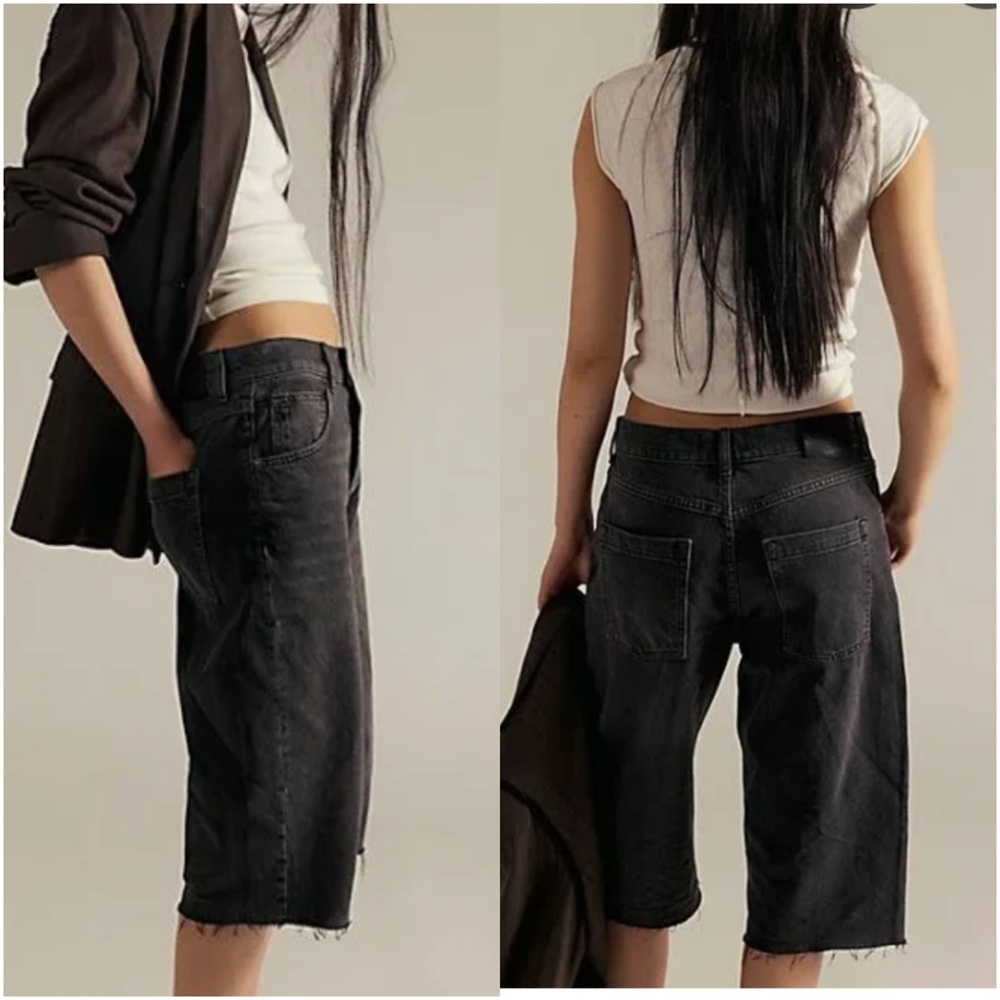 Free People We The Free Jam Session Capri Jeans Rock Steady Black Size 28 NWT​